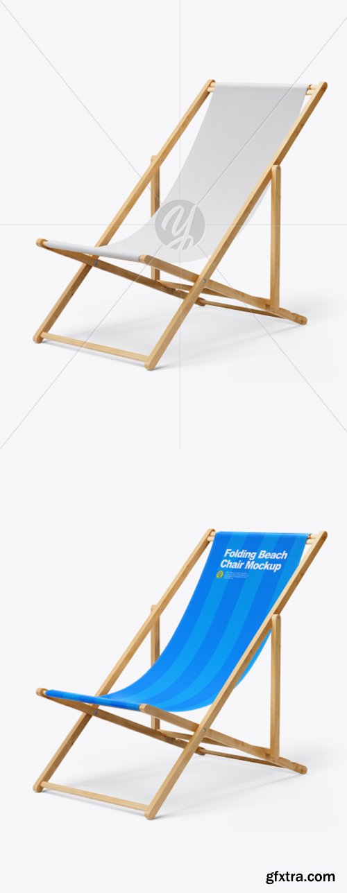 Folding Beach Chair Mockup - Half Side View 30880