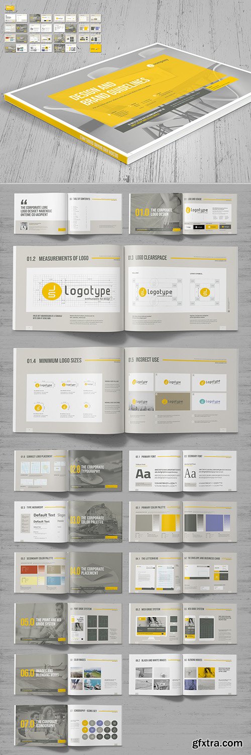 Brand Manual Layout with Yellow Accents 246672271 Brand Manual Layout with Yellow Accents 246672271