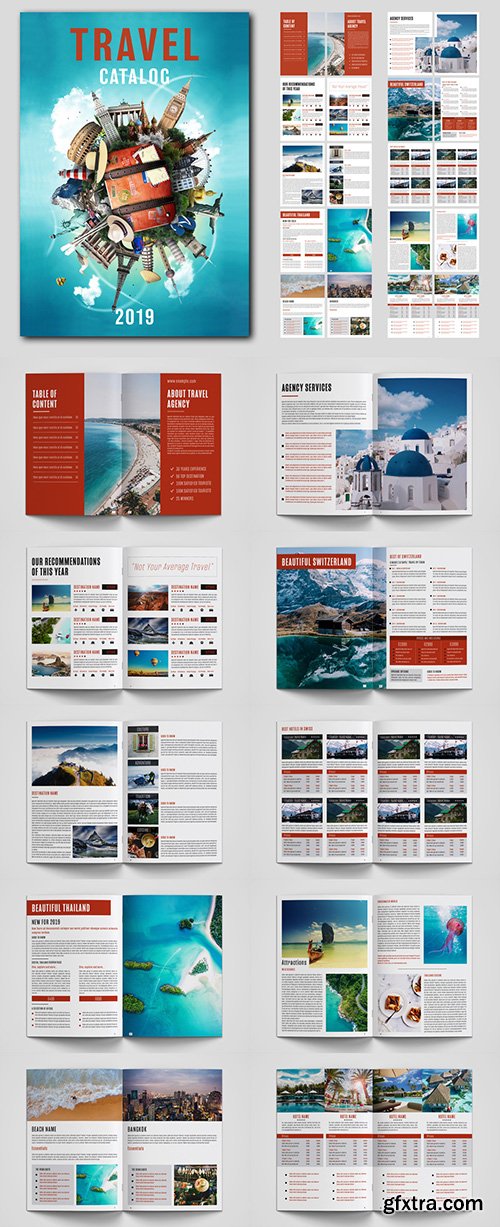 Travel Catalog Layout with Red Accents 245224482 Travel Catalog Layout with Red Accents 245224482