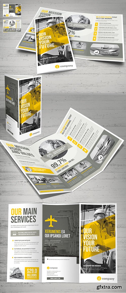 Yellow and Gray Trifold Brochure Layout 246013315 Yellow and Gray Trifold Brochure Layout 246013315