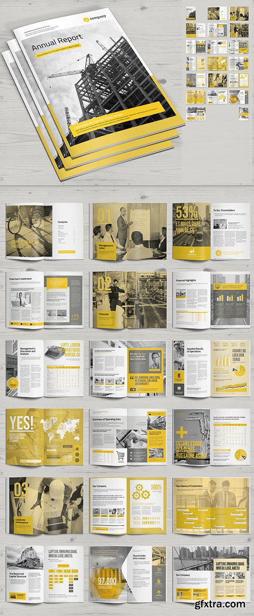 Annual Report Layout with Yellow Accents 242916800 Annual Report Layout with Yellow Accents 242916800