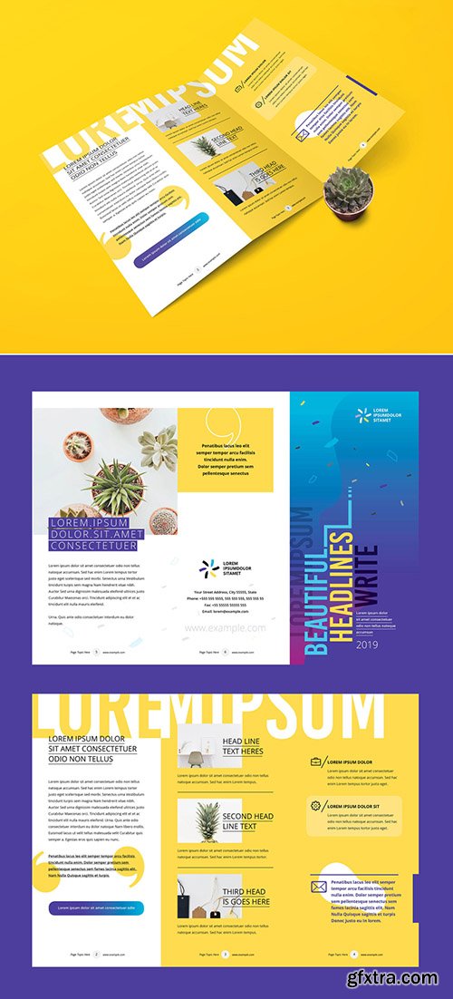 Purple and Yellow Trifold Brochure Layout 242905426 Purple and Yellow Trifold Brochure Layout 242905426