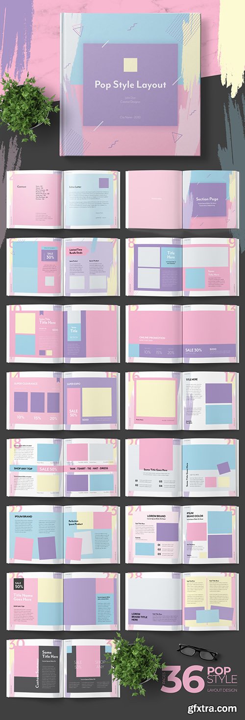Pop Style Catalog Layout with Pastel Accents 242748234