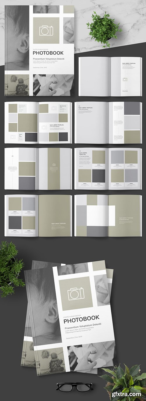 Photo Album Layout with Grey Accents 242748211 Photo Album Layout with Grey Accents 242748211