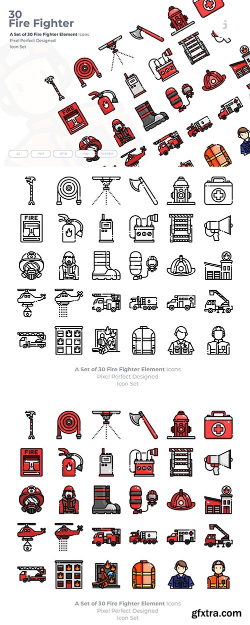 30 Fire Fighter Icons