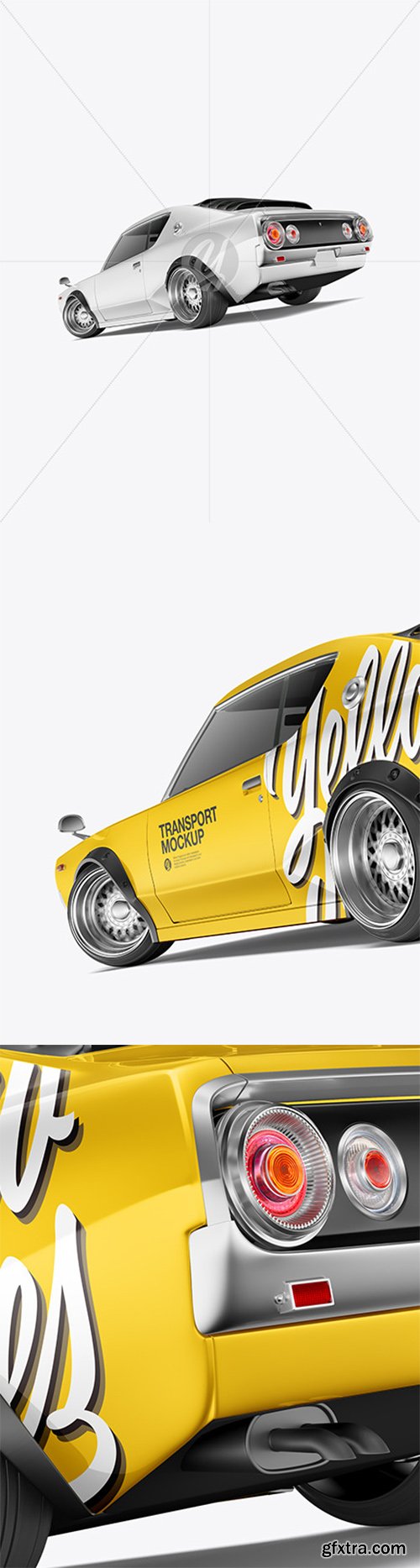 Retro Sport Car Mockup - Half Side View 46341