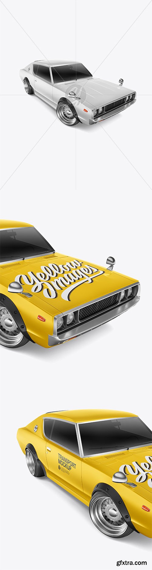 Retro Sport Car Mockup - Half Side View 46346 Retro Sport Car Mockup - Half Side View 46346