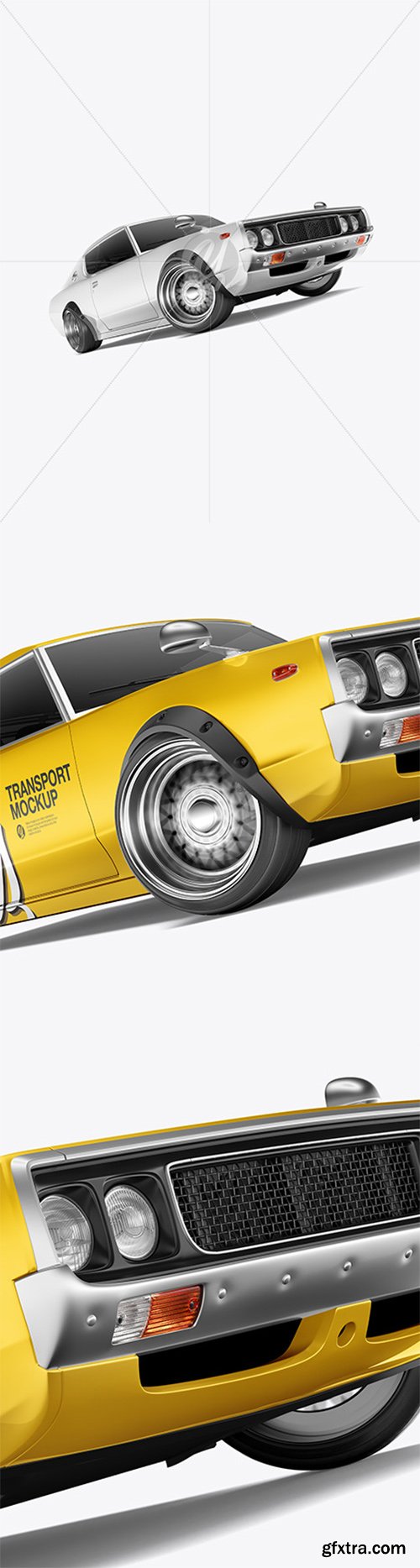 Retro Sport Car Mockup - Half Side View 46342 Retro Sport Car Mockup - Half Side View 46342