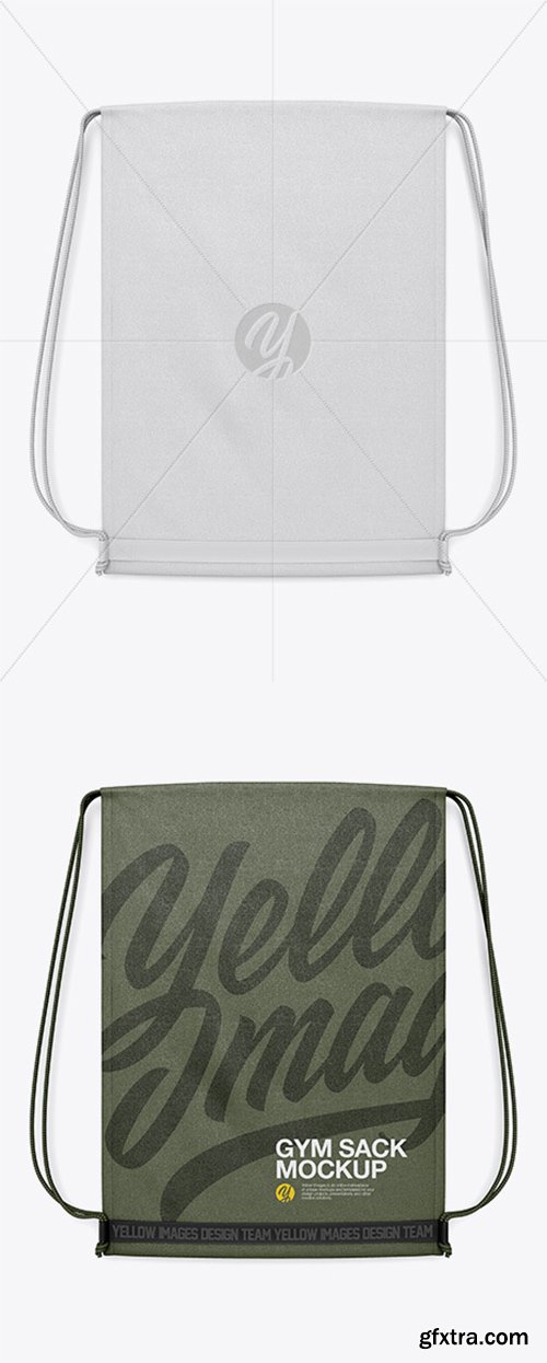 Gym Sack Mockup - Back View 23563 Gym Sack Mockup - Back View 23563