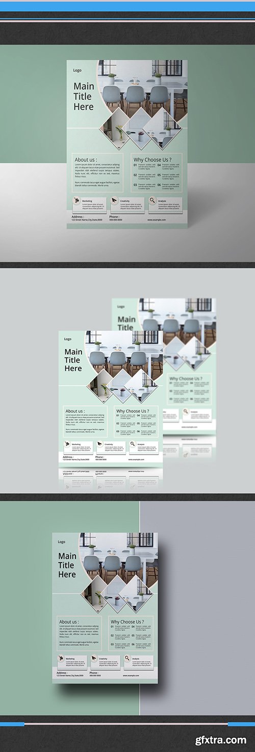 Business Flyer Layout with Pale Green Accents 243571708