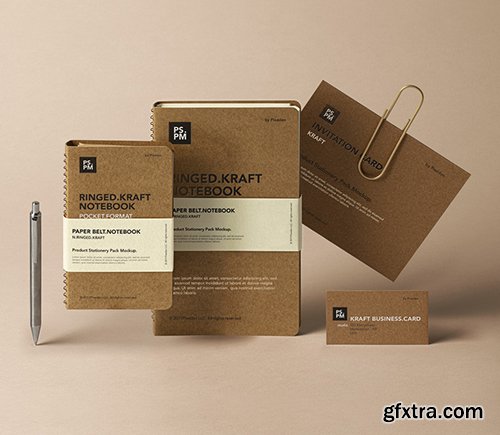 Kraft Psd Stationery Mockup Set