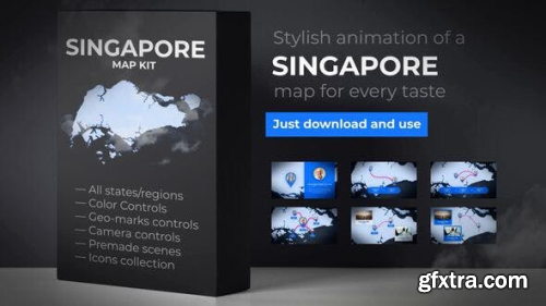 VideoHive Singapore Animated Map - Republic of Singapore Map Kit 24310673