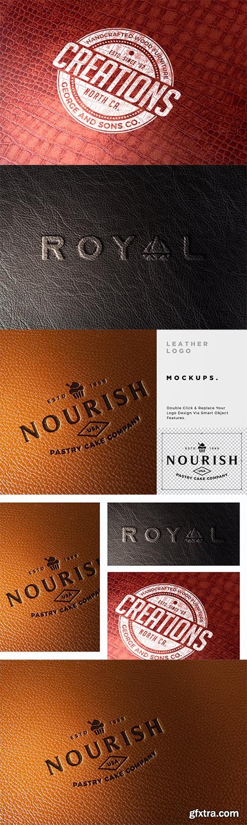 Leather Branding logo mockups Leather Branding logo mockups