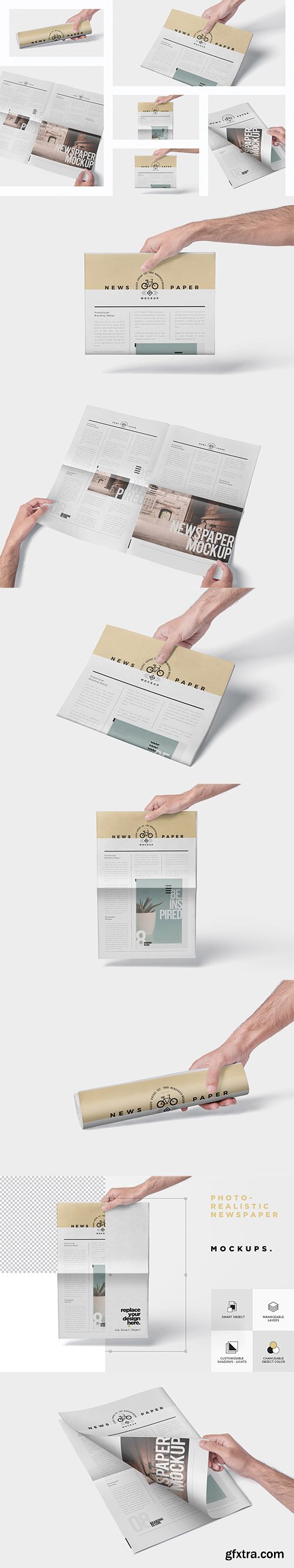 Photorealistic Newspaper Mockups Photorealistic Newspaper Mockups