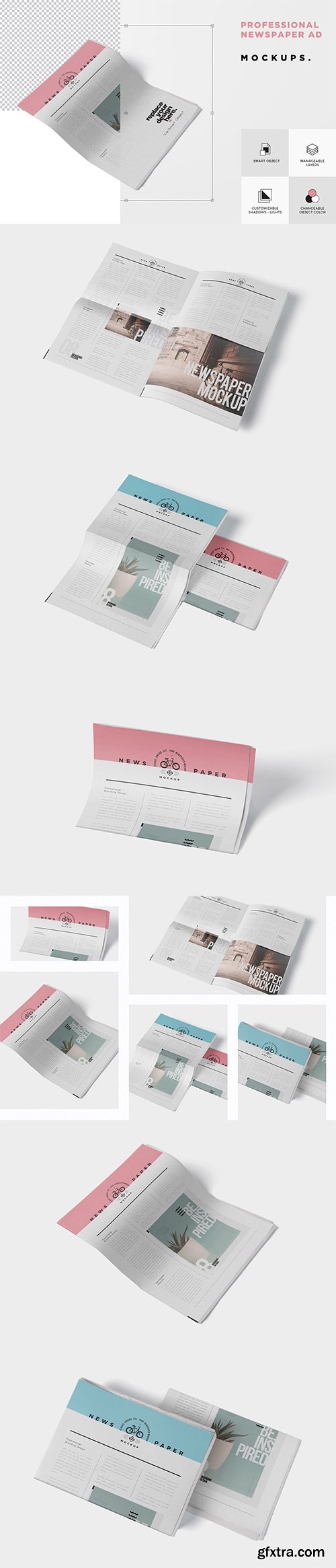 Professional Newspaper Ad PSD Mockups Professional Newspaper Ad PSD Mockups