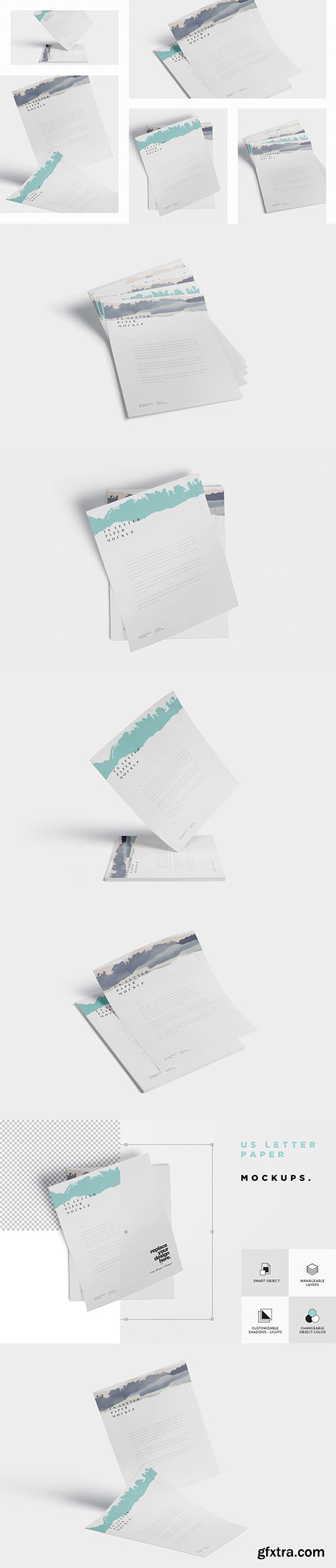 5 US Letter Paper Mockups 5 US Letter Paper Mockups