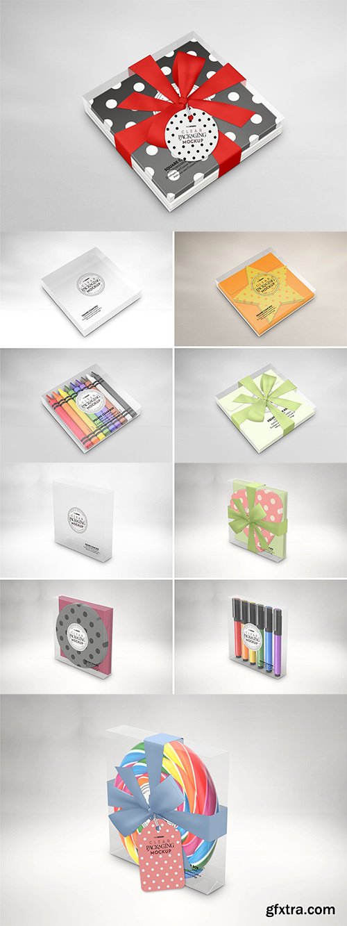 Clear Square Flat Box Packaging Mockup Clear Square Flat Box Packaging Mockup
