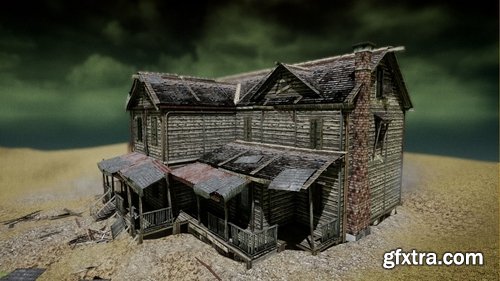 Cgtrader - UE4 Abandoned wooden house modular V01 Basic package Updated 002 Low-poly 3D model