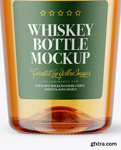 500ml Clear Glass Whiskey Bottle Mockup 47345