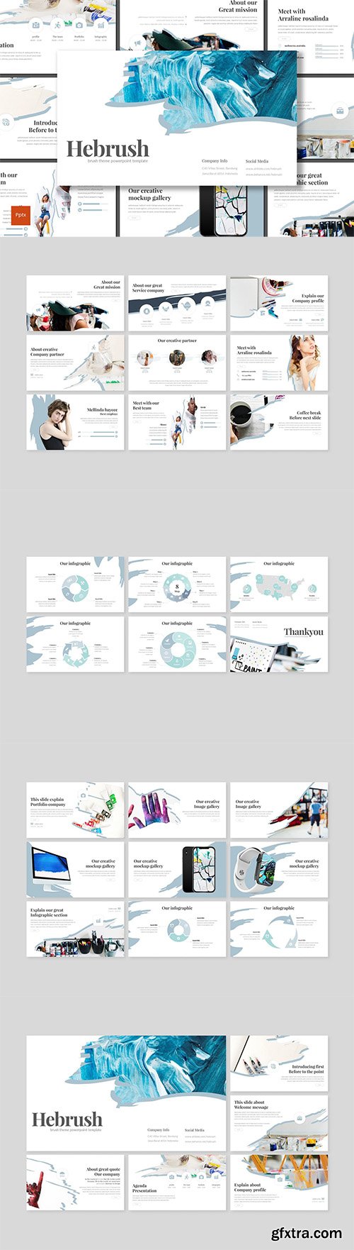 Hebrush - Powerpoint, Keynote and Google Slides Templates