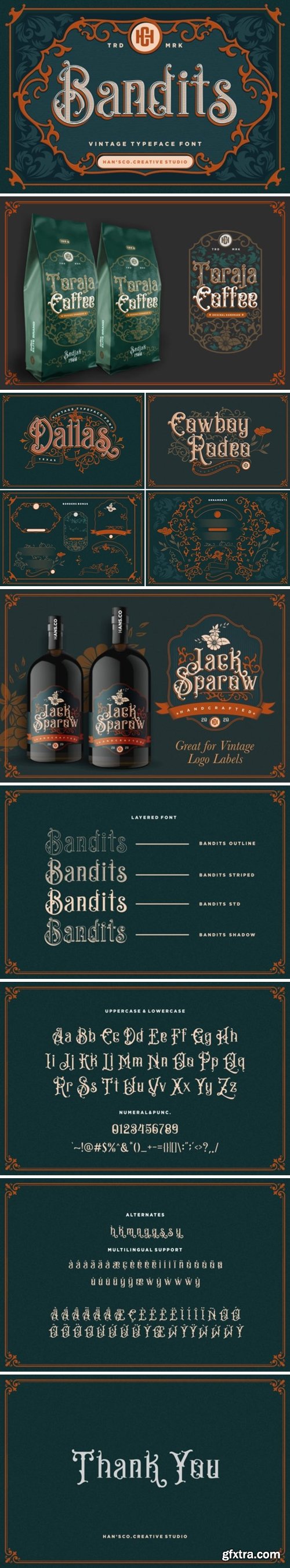 Fontbundles - Bandits Vintage Font 306942 Fontbundles - Bandits Vintage Font 306942