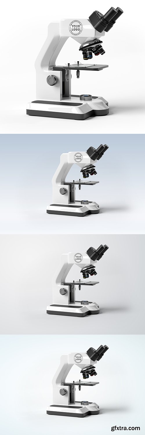 Microscope Mockup on White Background 238581372 Microscope Mockup on White Background 238581372