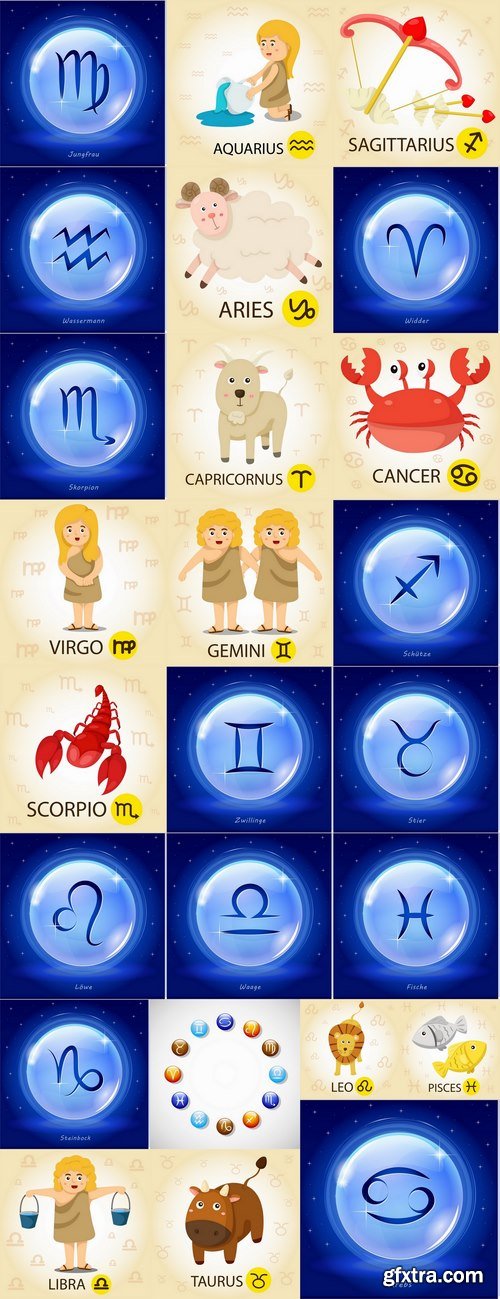 Images of the zodiac vector images 25 Eps