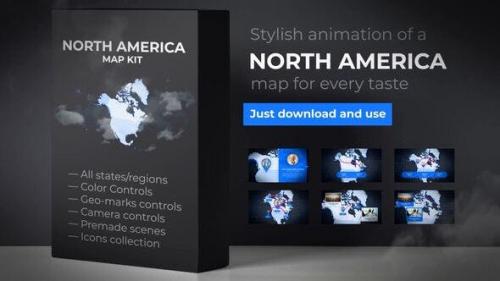 Udemy - Map of North America with Countries - North America Map Kit