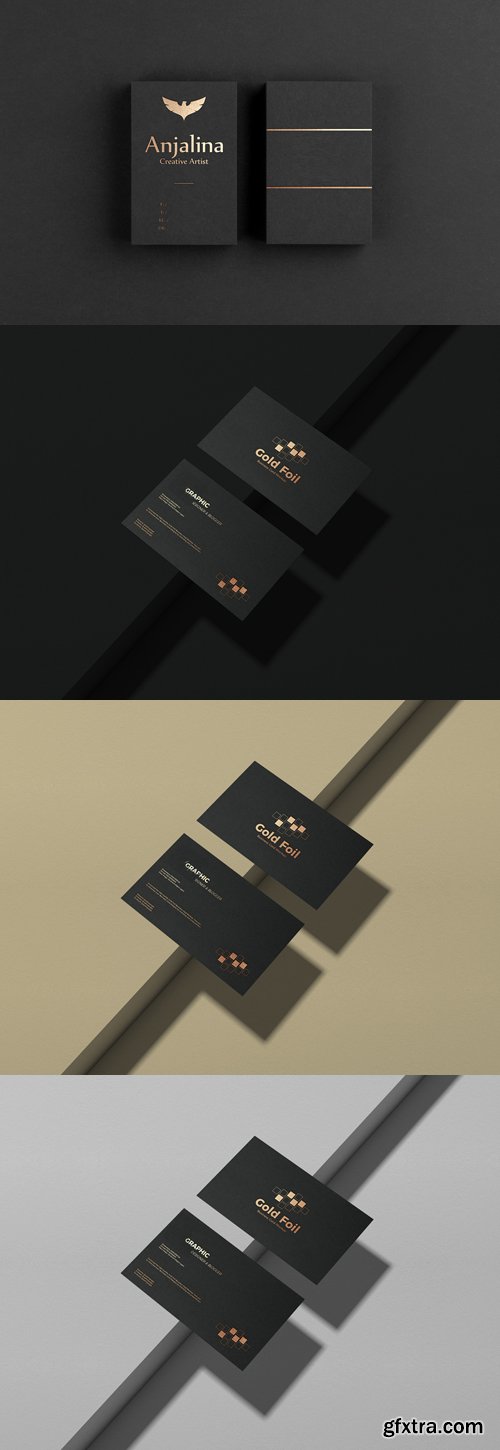 Gold Business Card PSD Mockups