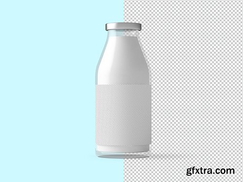 Glass Milk Bottle Mockup 236523345