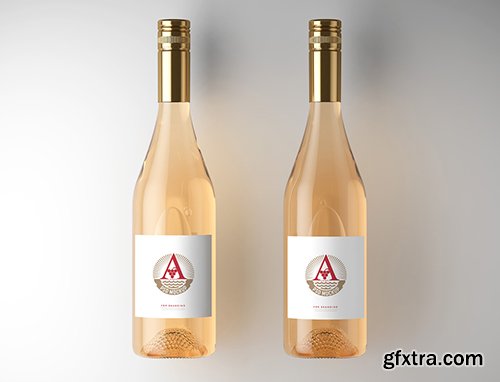 2 Wine Bottle Labels Mockup 225413996