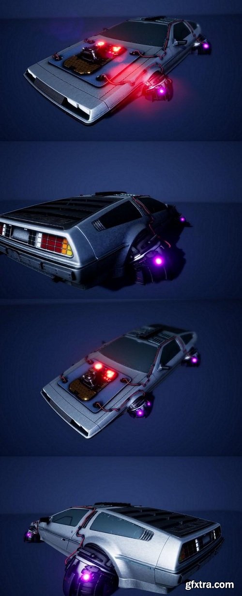 Cyberpunk DeLorean 3D Model