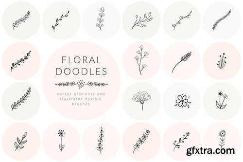 Hand Drawn Floral Doodles Hand Drawn Floral Doodles