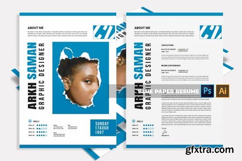 Blue Paper CV & Resume