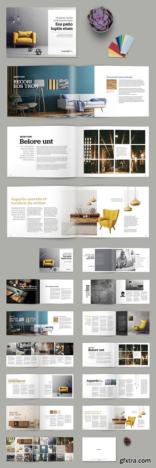 Brochure with Yellow Accents 256264648 Brochure with Yellow Accents 256264648