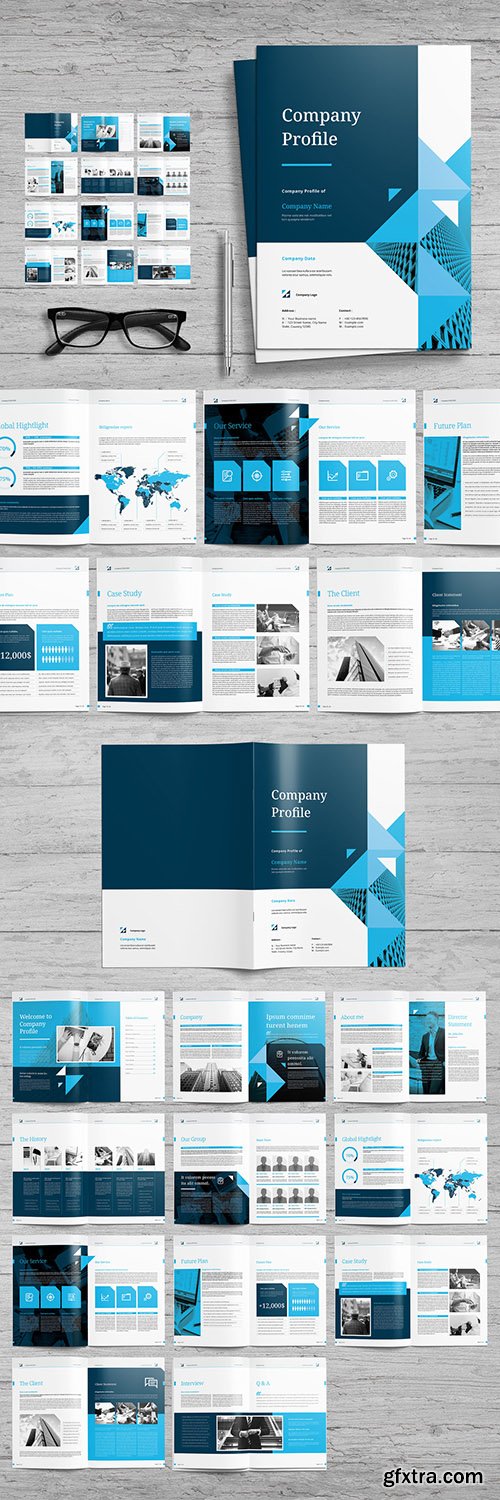 Company Profile Layout with Blue Accents 257946132 Company Profile Layout with Blue Accents 257946132
