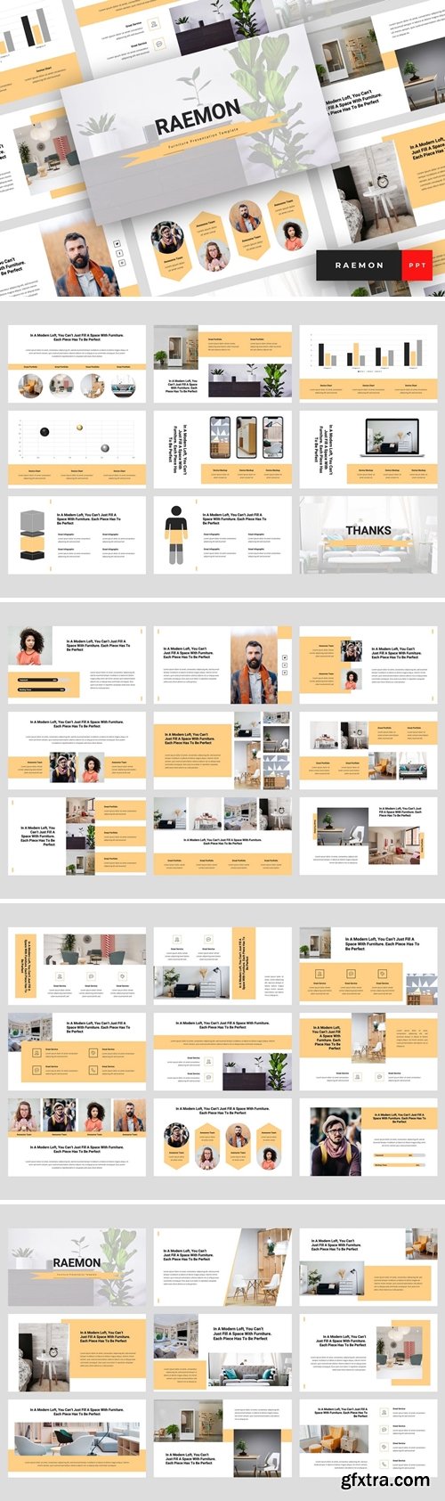 Raemon - Furniture Powerpoint, Keynote and Google Slides Templates