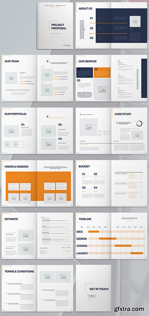 Orange and White Proposal with Dark Blue Accents 274125497