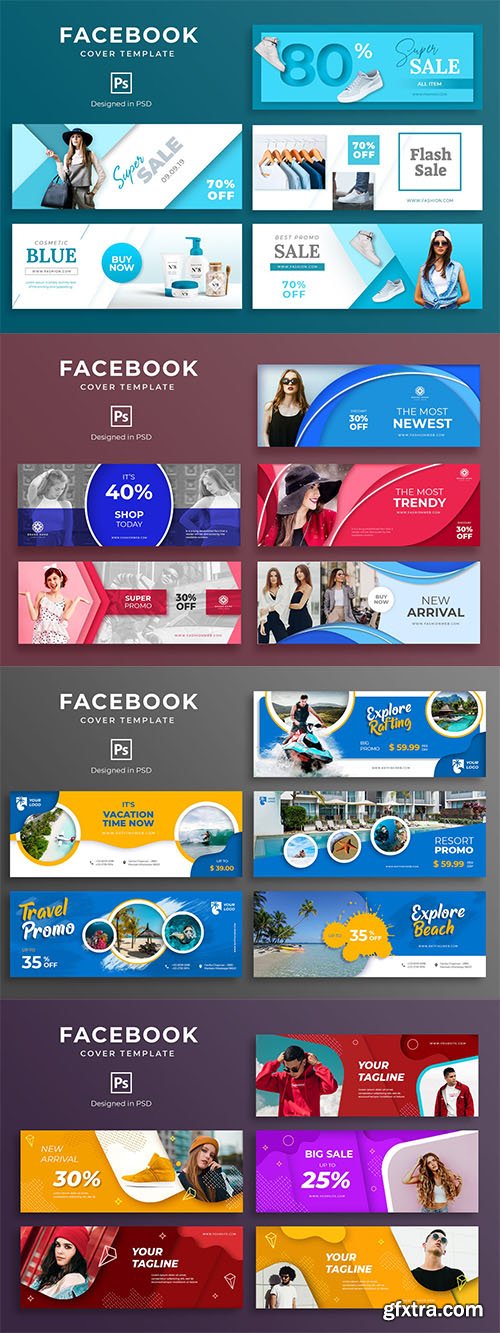 Fashion and Travel Facebook Covers Template