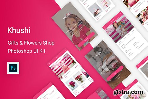 Khushi - Gifts & Flowers Shop UI Kit (Photoshop)