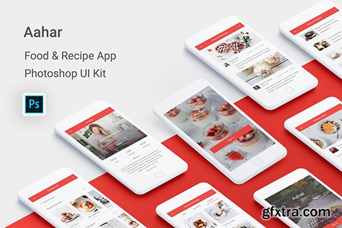 Aahar - Food & Recipe UI Kit for Photoshop Aahar - Food & Recipe UI Kit for Photoshop