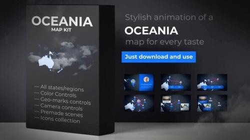 Udemy - Map of Oceania with Countries - Oceania Map Kit