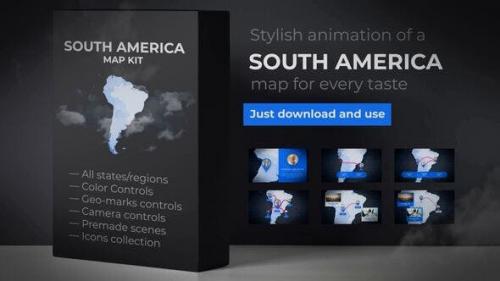 Udemy - Map of South America with Countries - Southern America Map Kit