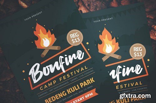 Autumn Bonfire Festival Flyer