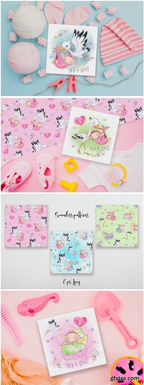 Baby Shower. Set for Girl. 1733499