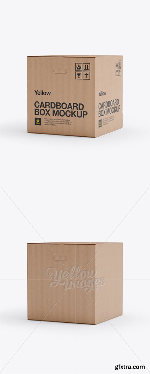 Corrugated Box Mockup - 25° Angle Front View 11482 Corrugated Box Mockup - 25° Angle Front View 11482