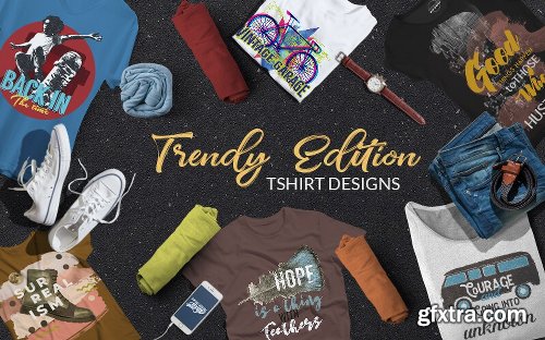 Trendy Edition T-Shirt Designs Bundle 99xPSD