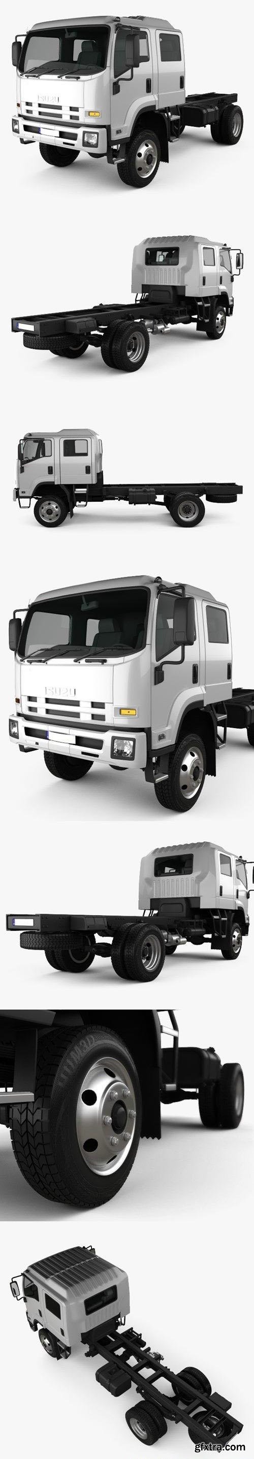 Isuzu FTS 800 Crew Cab Chassis Truck 2014 3D Model