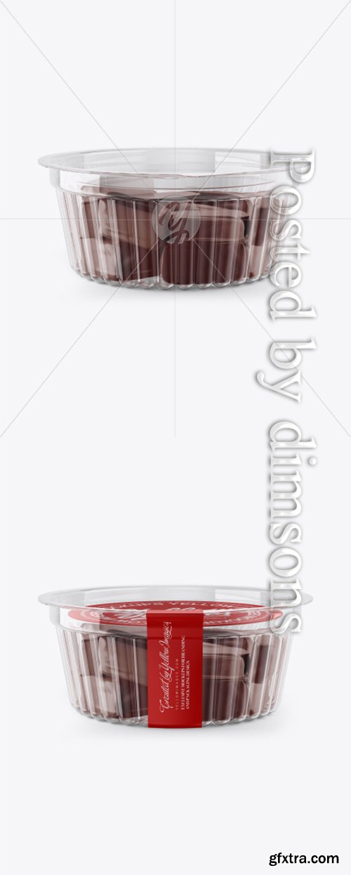 Transparent Container with Sweets Mockup - Front View 30818 Transparent Container with Sweets Mockup - Front View 30818