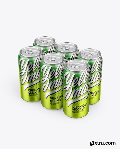 6 Metallic Cans Pack Mockup 48161